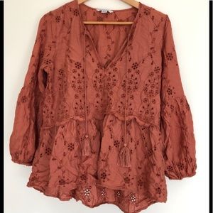 American Eagle Blouse with Embroidery Details